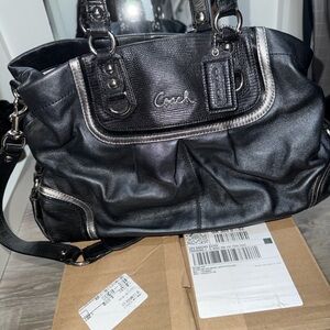 Coach Black and Silver Shoulder Bag